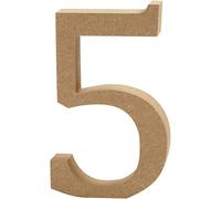 Number, H: 8 cm, MDF, 5, 1pc