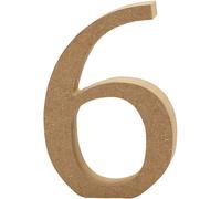 Number, H: 8 cm, MDF, 6, 1pc
