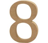 Number, H: 8 cm, MDF, 8, 1pc