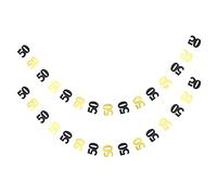 Number Hanging Banner 2 Pcs | 2.2m Paper Flags for Birthday Party Decoration | 18/21 / 30/40 / 50/60 Age Options | Wedding/Studio Props/Photo Backdrop (50)