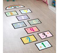 Number Hopscotch Game Wall Sticker Art Decalcomanie da pavimento per bambini