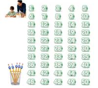 Number Pencil Topper,Reusable Pencil Label,Pencil Tracking Marker，Green-50