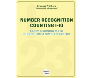 Number Recognition 1-10 Counting: Number Starter: Preschool Math Homeschool Curriculum & Simple Counting Practice. Portable Travel Tracing Book with Math Worksheets for Small Hands.