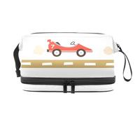 Number Seven Racing Cars - Trousse a doppio strato per cosmetici per donne e ragazze, borsa da viaggio per trucchi, pratica borsa organizer con scomparto per pennelli, Multi, 27x15x14 cm/10.6x5.9x5.5