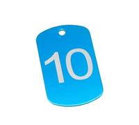 Number Tag 1-100, 100-200 Rectangular Aluminum Plate Personalized Customized Keyring Club ID Card Anti-lost Series Keychain(con Anello） Per Hotel(Blue,1-100)