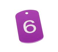 Number Tag Rectangular Aluminum Plate Personalized Customized Keyring Club ID Card Anti-lost Series Keychain Per Hotel(PURPLE,101-200)