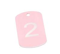 Number Tag Rectangular Aluminum Plate Personalized Customized Keyring Club ID Card Anti-lost Series Keychain Per Hotel(Pink,1-100)