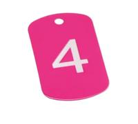 Number Tag Rectangular Aluminum Plate Personalized Customized Keyring Club ID Card Anti-lost Series Keychain Per Hotel(Rose Red,101-200)