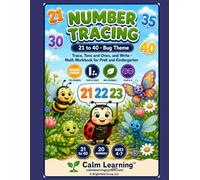 Number Tracing 21 to 40: Bug Theme Counting and Place Value Math Workbook for PreK Kindergarten and Grade 1, Trace Count Write and Build Numbers 21 to 40, Ages 4 to 7