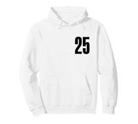 Number Twenty Five #25 - Uniforme per Squadre Sportive, Compleanno 25 Felpa con Cappuccio