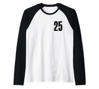 Number Twenty Five #25 - Uniforme per Squadre Sportive, Compleanno 25 Maglia con Maniche Raglan
