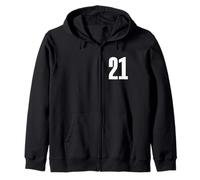Number Twenty One #21 - Uniforme per Squadre Sportive, Compleanno 21 Felpa con Cappuccio