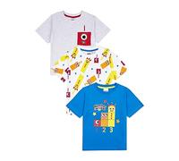 Numberblocks Confezione da 3 magliette estive per ragazzi, confezione multipla, multicolore, 5-6 Anni