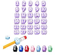 Numbered Pencil Toppers 1-30, Reusable Classroom Pencil Labels