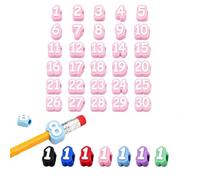Numbered Pencil Toppers 1-30, Reusable Classroom Pencil Labels