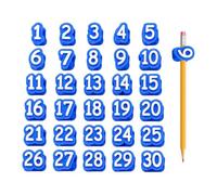 Numbered Pencil Toppers | Reusable Pencil Labels For Classroom