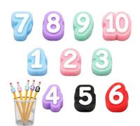 Numbered Pencil Toppers - Reusable School Supplies, Learning Accessories