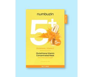 Numbuzin Maschera viso concentrata alla vitamina con glutatione No.5+ Glutathione Vitamin Concentrated Mask - 27 ml * 5 pz