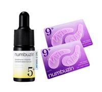 numbuzin - No.5+ Glutathione Vitamin Concentrated Serum - 10ml (1ea) & No.9 NAD+ Collagen Under Eye Patches - 2ea Set