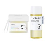 numbuzin - No.5+ Glutathione Vitamin Concentrated Toner Pad - 180ml/70pads (1ea) & Toner - 30ml (1ea) Set