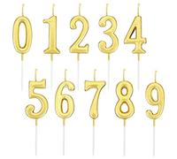 Numerali per Torta di Compleanno, Candele Torta 0-9, Decorazioni Torta Topper Digitale Compleanno Candela per Matrimonio Festa Anniversario Forniture Oro