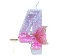 numerate per torte di compleanno, rosa con coda di pesce
