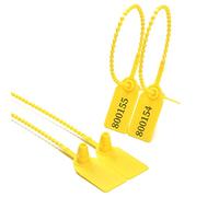numerato sigillato a prova di manomissione, Sigilli di plastica numerati e fascette multicolore 100 pezzi(Yellow,100PCS)