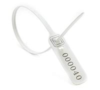 numerato sigillato a prova di manomissione, Sigilli di sicurezza numerati, chiusura a clip con inserto in metallo, 400 mm, multicolore, 100 pezzi(White,500pcs)