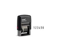 Trodat Printy 4846 4.0 Timbro Numeratore Autoinchiostrante a 6 Bande di Numeri e Caratteri Speciali, Altezza Caratteri 4 mm, Nero con Cartuccia Inchiostro Nero inclusa, Dimensione Impronta 27x4 mm