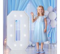 Numeri 0 illuminati a LED da 1,2 m, liberamente combinabili fai da te, lampada con luce bianca fredda, per compleanni, lauree, proposte di matrimonio, fidanzamento, feste, sfondo, decorazione, 120 cm