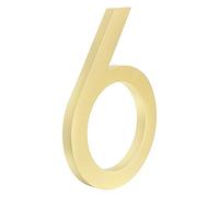 Numeri 3D per cassette postali, Numero civico galleggiante moderno da 4/6 pollici, cartello con numero dorato 10/15 cm, for edifici moderni, targhetta for indirizzo esterno(10cm 6)