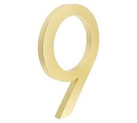 Numeri 3D per cassette postali, Numero civico galleggiante moderno da 4/6 pollici, cartello con numero dorato 10/15 cm, for edifici moderni, targhetta for indirizzo esterno(15cm 9)