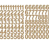 Numeri adesivi 4 cm di altezza - 111 numeri adesivi - numeri e numeri autoadesivi 0 - 9 - ideale per esterni in quanto impermeabile e resistente alle intemperie (oro)