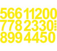 Numeri adesivi alti 15 cm - in giallo - 26 numeri adesivi - numeri e numeri autoadesivi 0 - 9 - ideale per esterni in quanto impermeabile e resistente alle intemperie