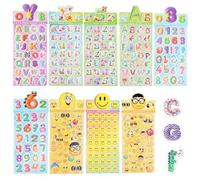 Numeri Adesivi Bambini Stickers Attacca Stacca Sticker Aesthetic Lettere Adesive Piccole Animali Alfabeto Morbidi Scrapbooking Oltre 2 Anni Journal Glitter Tematici Kit Cute Gli 9 Fogli 270+ Motiv