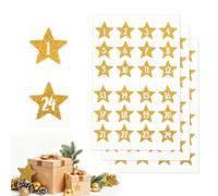 Numeri Adesivi per Calendario Avvento, Glitterati Adesivi con Numero 1-24 | 1-24 Numeri Adesivi Natalizi, Fogli Autoadesivo Sticker Numeri, Numero Sticker Oro per Il Countdown Fino al Festivo