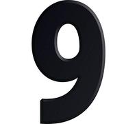 Numeri autoadesivi, tipo 9, altezza 30 mm, alluminio nero anodizzato