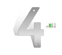 Numeri civici 2,5/3/4/5/6/7/8 pollici - Numeri di porta moderni in acciaio inox argentato con viti, per esterno, decorazione muro appartamento, cassetta postale, strada, ufficio(4,2.5In)