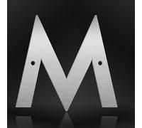 Numeri civici 3/4/5/6/7/8 pollici in metallo moderno in acciaio inox, numero per porta, lettere per indirizzo argentate con viti, per esterno, casa, appartamento, strada, caffè, ufficio(M,3In)