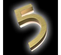 Numeri Civici A LED Numeri Civici Retroilluminati A LED Galleggianti Numero Civico Illuminato In Acciaio Inossidabile Con Finitura Oro Spazzolato Per Esterni.,6,8