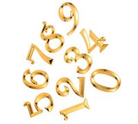 Numeri Civici Adesivi 3d 10 Pezzi in ABS Oro per Porta e Cassetta | Finitura Elettroplaccata Lucida, Resistente alle Intemperie, per Pareti e Hotel, Identificazione Chiara