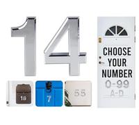 Numeri civici autoadesivi argentati, da 0 a 99, lettere A, B, C, D, 7,6 cm, per porte, cassette postali, camere d'albergo (14)