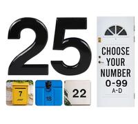 Numeri civici autoadesivi neri, da 0 a 99, lettere A, B, C, D, 7,6 cm, per porte, cassette postali, camere d'albergo (25)