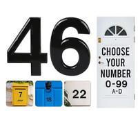 Numeri civici autoadesivi neri, da 0 a 99, lettere A, B, C, D, 7,6 cm, per porte, cassette postali, camere d'albergo (46)