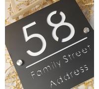 Numeri Civici Cavi In acrilico 3D Moderni Personalizzati, Targhetta Con Indirizzo Galleggiante Con Nomi Numerici Personalizzati - Elegante Targhetta For Porta Decorativa For Esterni(M:25x25 cm)