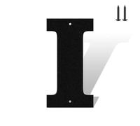 Numeri civici da 12,7 cm per esterni, stile moderno, in metallo nero opaco, per casa, strada, giardino e ufficio, resistente alle intemperie (lettera I)