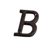 Numeri civici da 2,95 pollici con viti - Numero di porta moderno in metallo, numeri e lettere in ghisa, segno indirizzo, per cassetta postale esterna, appartamento, stanza, hotel(B)