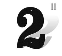 Numeri civici da 8" per esterni Cartello indirizzo moderno - Lettere in metallo nero opaco Targa numeri porta per casa strada giardino e ufficio Lettere numeri resistenti alle intemperie (Numero 2)