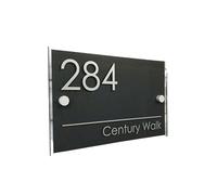 Numeri Civici Da Esterno, Numero civico fai da te INSEGNA CASA MODERNA NUMERO DI PORTA NOME DELLA VIA ACRILICO EFFETTO VETRO Numero Civico Esterno Personalizzato(01)