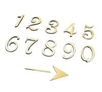 Numeri civici digitali con lettere dell'alfabeto, 1 numero civico dorato, targhe for porte di hotel in stile retrò da 5 cm, targa for auto stanza del dormitorio(Number 8)